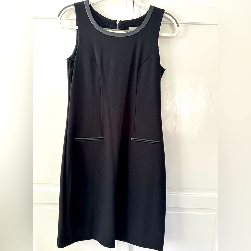 NWOT LBD with Faux Leather Trim